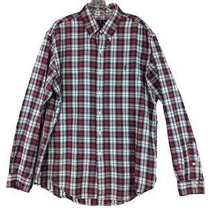 Ralph Lauren Button Down Shirt Mens L Multicolor Tartan Plaid Custom Fit Casual